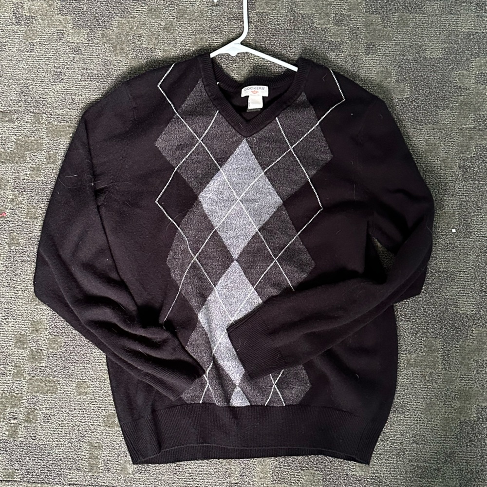 oversized argyle sweater